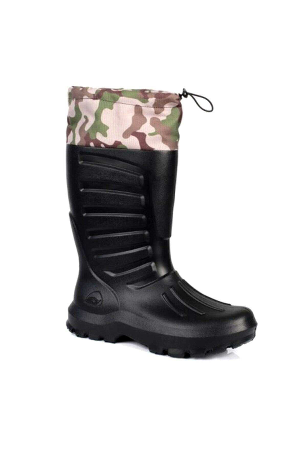 Black Thermal Eva Rubber Boots with Cones and Socks