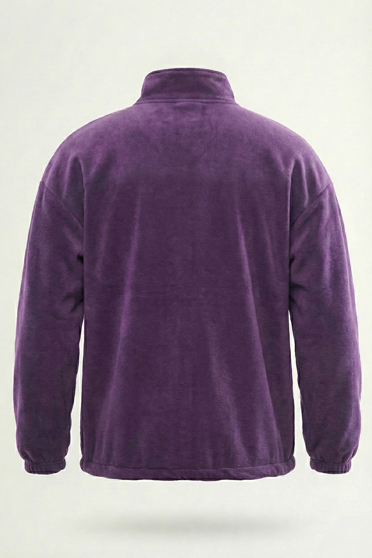 Ghassy Co. Erkek Oversize Regular Dik Yaka Yarım Fermuarlı Polar Sweatshirt — بنفش 869866199 — تصویر 2 از 2