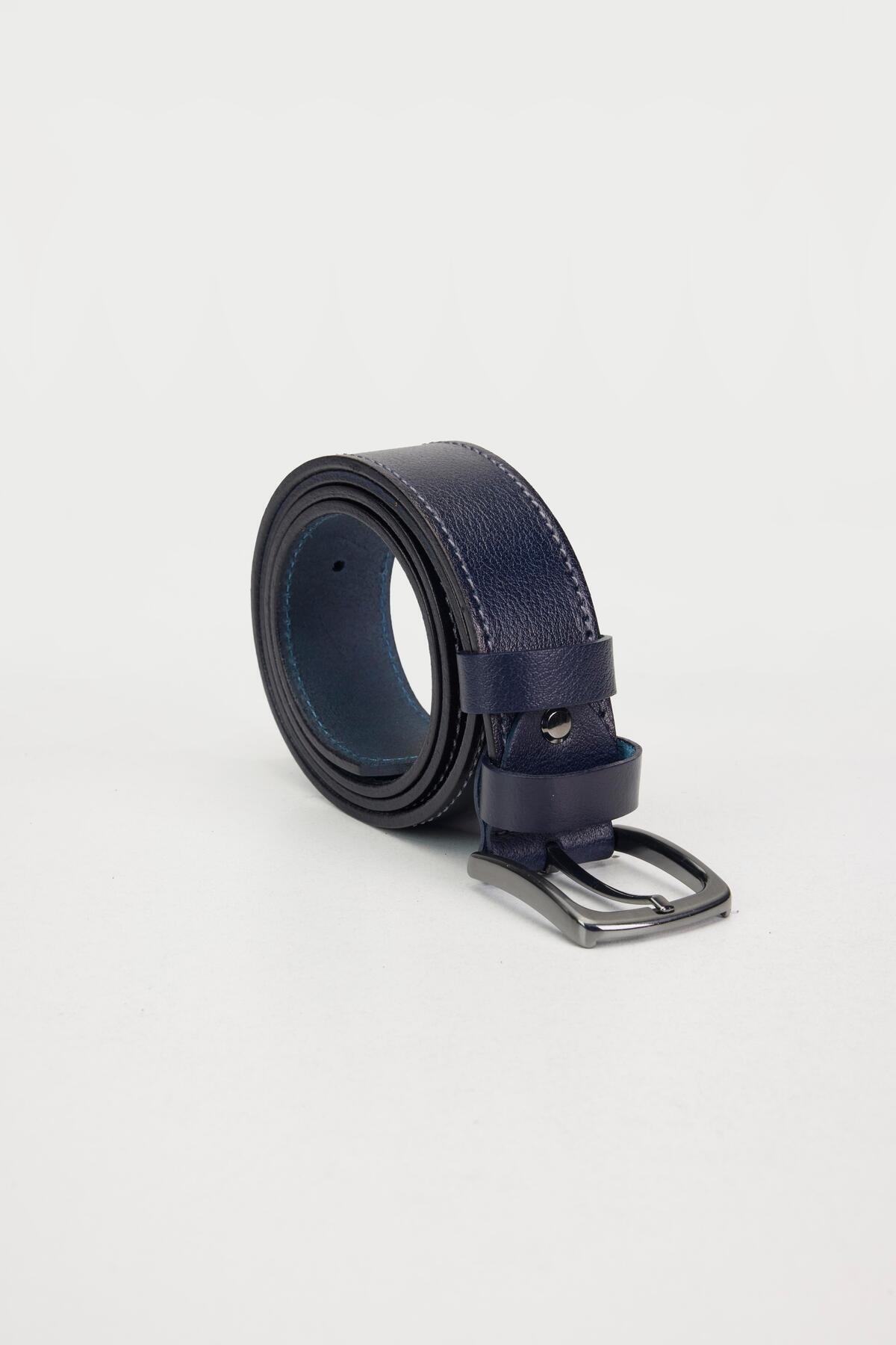 تودورز کمربند اسپرت مردانه ۱۰۰٪ چرم اصل ۴ سانتی‌متری سرمه‌ای