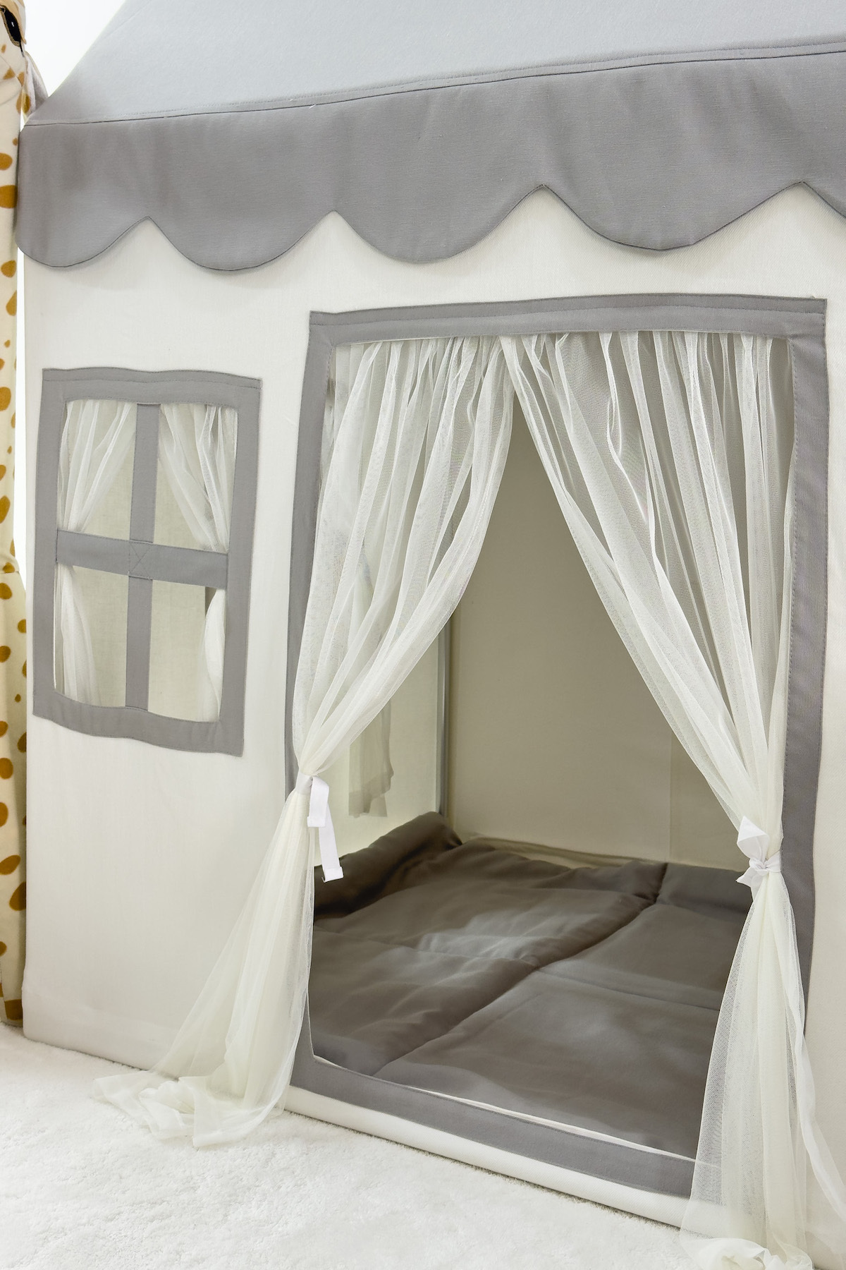 Miniden Çocuk Oyun Evi Gri Renkli Oyun Çadırı Oyun Alanı fotoğrafı 4 (önizleme)