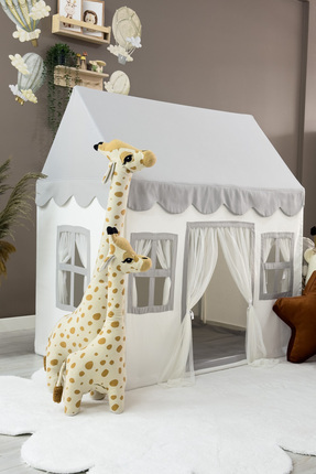 Miniden Çocuk Oyun Evi Gri Renkli Oyun Çadırı Oyun Alanı