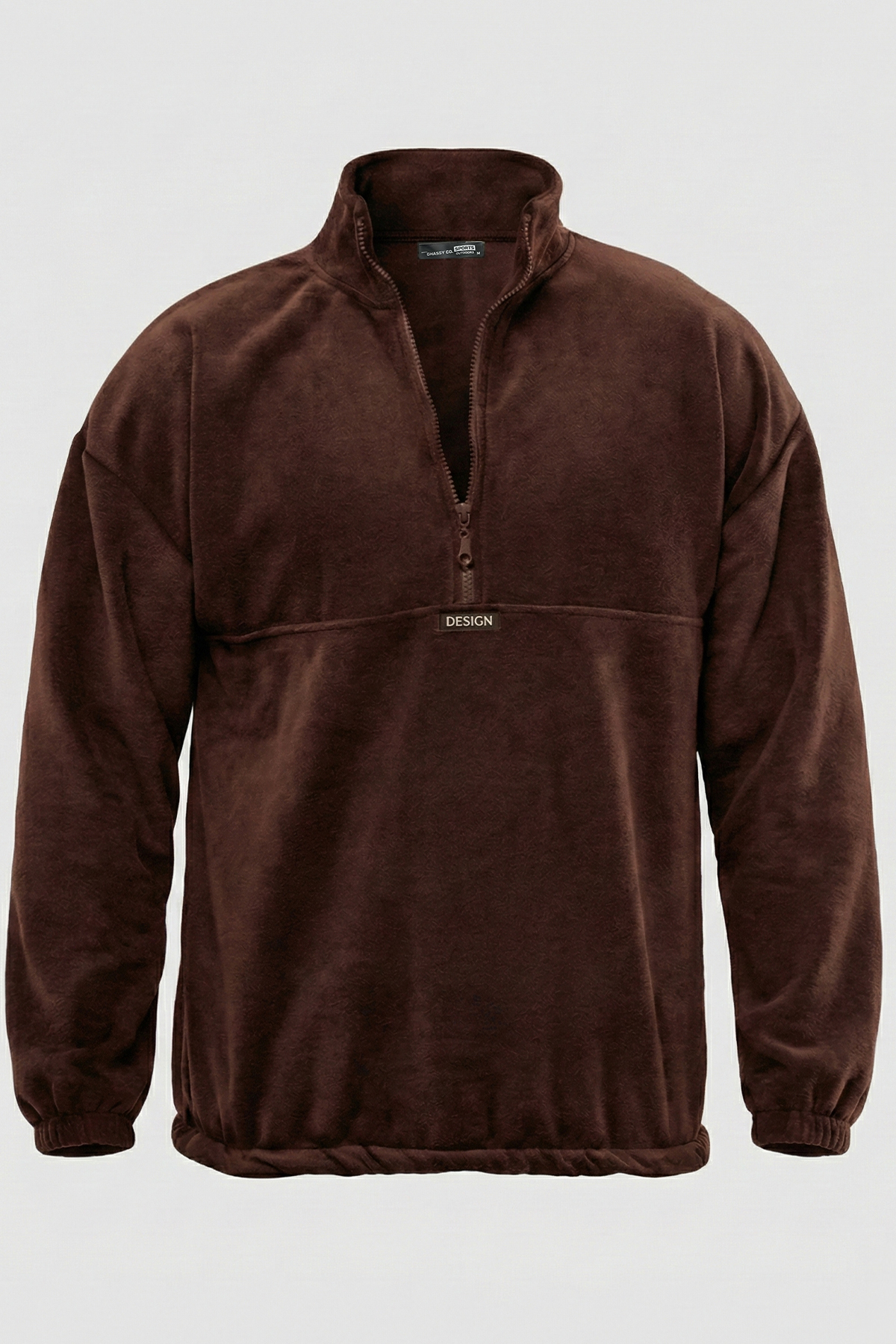 Ghassy Co. Erkek Oversize Regular Dik Yaka Yarım Fermuarlı Polar Sweatshirt