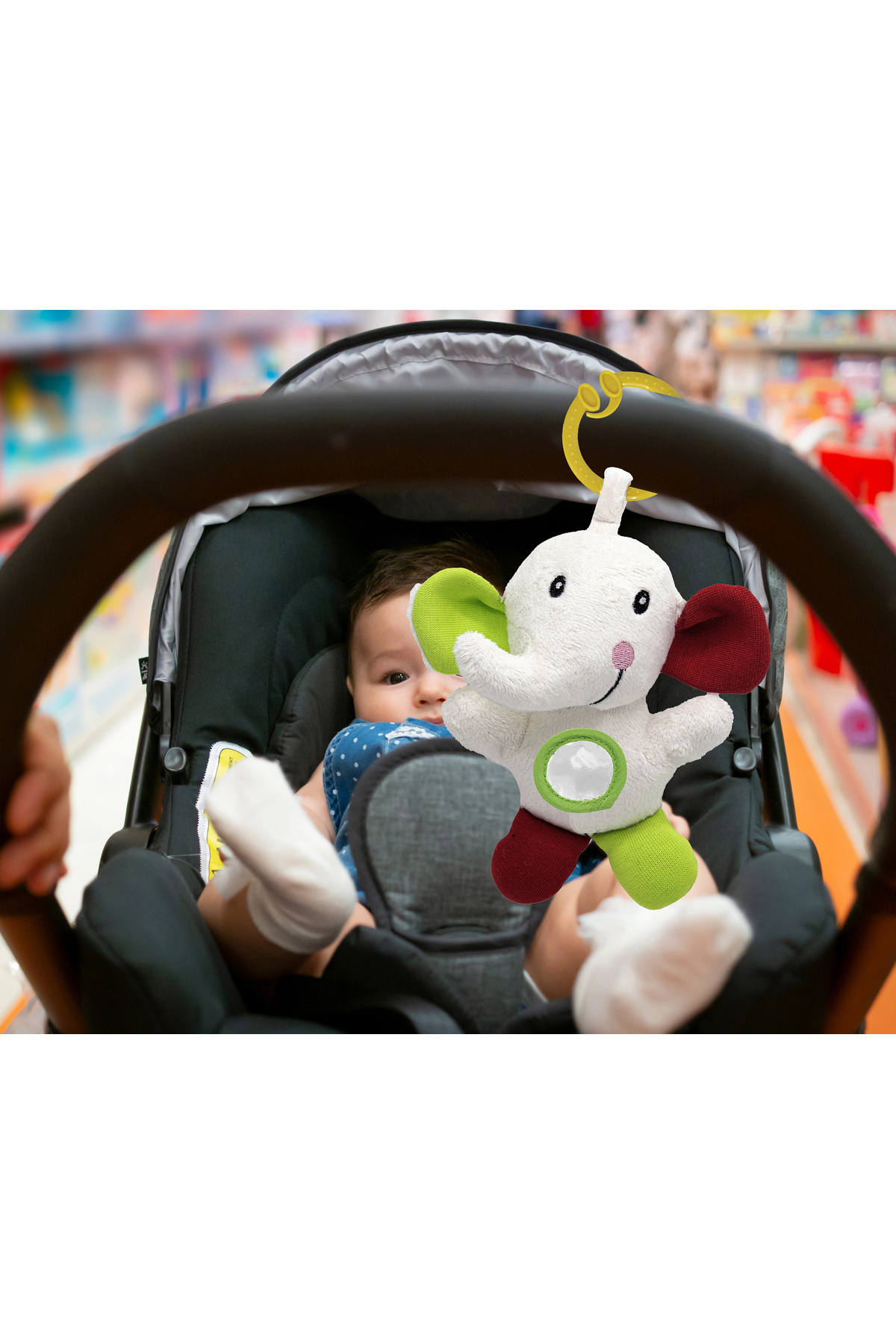 Babyjem Sevimli Arkadaşım Titreşimli Aynalı Fil Çıngırak fotoğrafı 4 (önizleme)