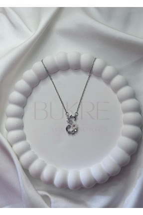 stainless steel Paslanmaz Çelik Silver Mor-Pembe Zirkon Taşlı Çiçekli S Harfi...