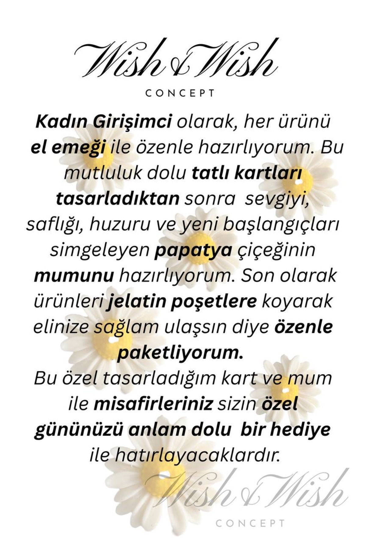 Genel Markalar 10 Adet Özel Tasarlanmış Kart Ve Papatya Mum. Bebek Doğum, Babyshower, Doğum Günü, Hediyelik fotoğrafı 6 (önizleme)