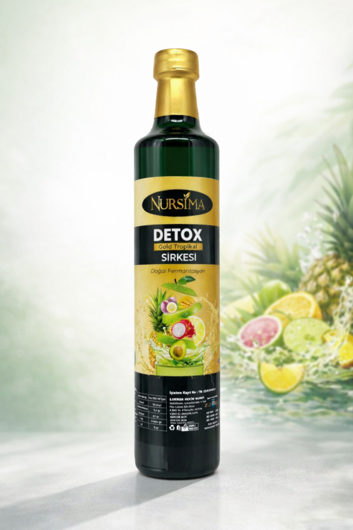 Nursima Detox Gold Sirkesi Doğal Fermantasyon 250 Ml Cam Şişe