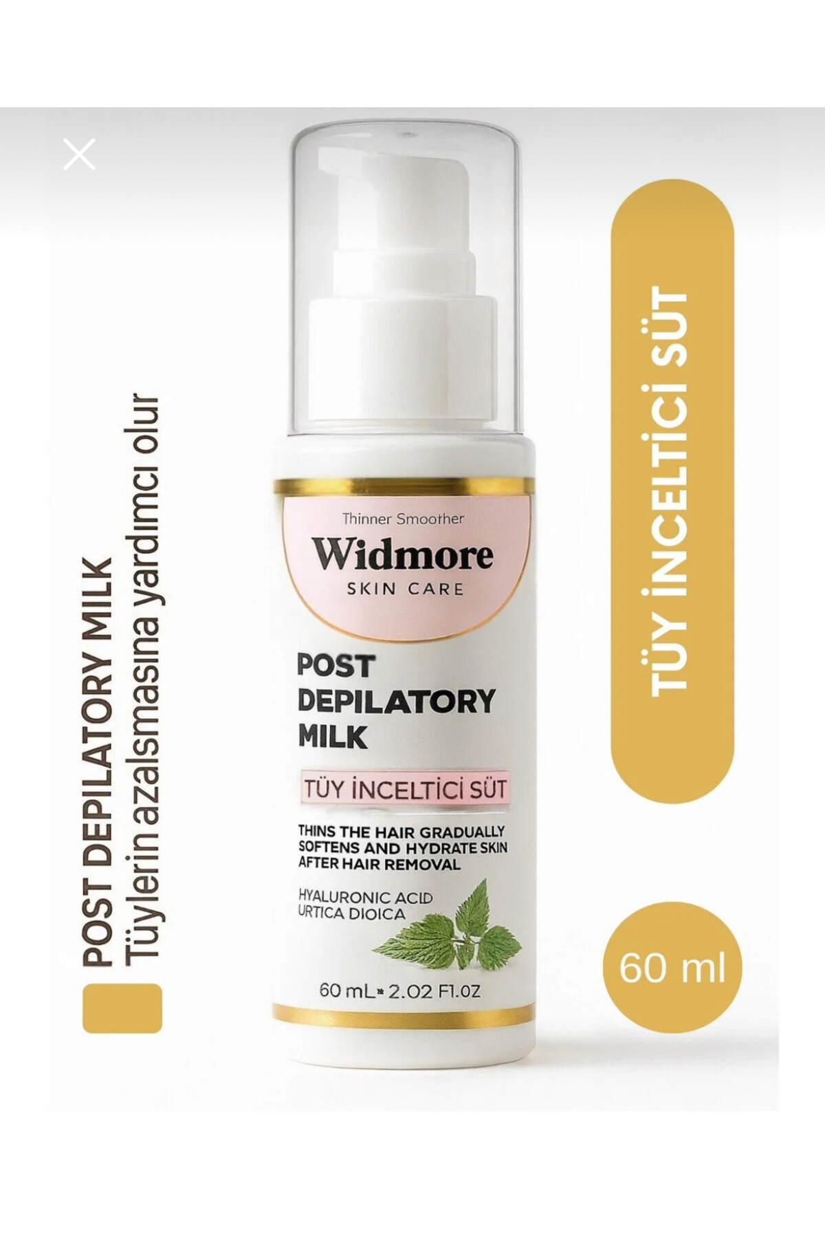 Widmore Epilasyon sonrası Tüy Azaltıcı Ve Nemlendirici Bakım Sütü Isırgan Otu & Hyaluronik Asit Özlü 60 ml - Fiyatı, Yorumları