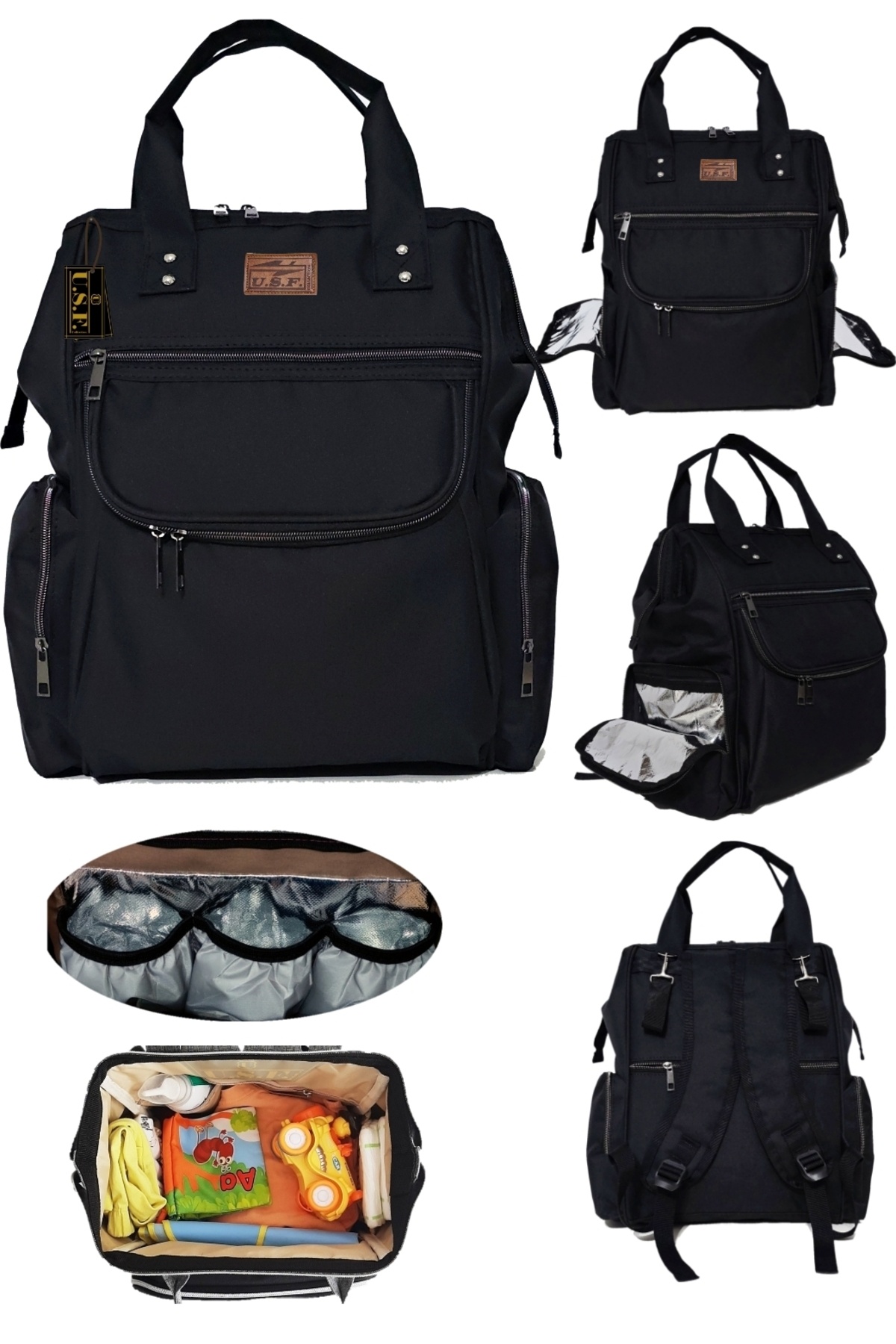 USF Portbebe Ana Kucağı Puset Bebek Taşıma Anne Bebek Bakım Çantası - 2 Li Set fotoğrafı 3 (önizleme)