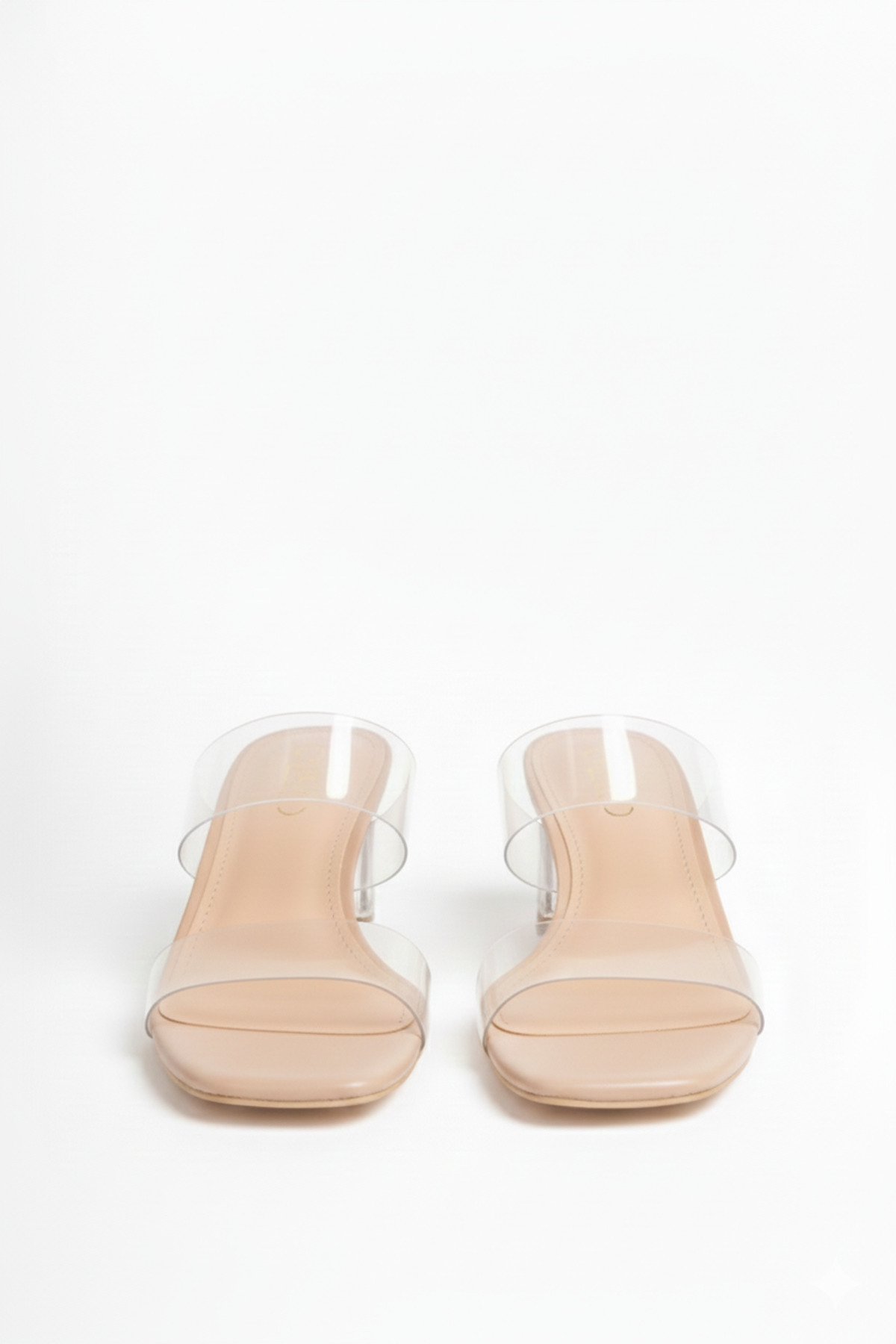 DS AYAKKABI  Kadın Ten Şeffaf Bantlı Topuklu Terlik - Görsel 3