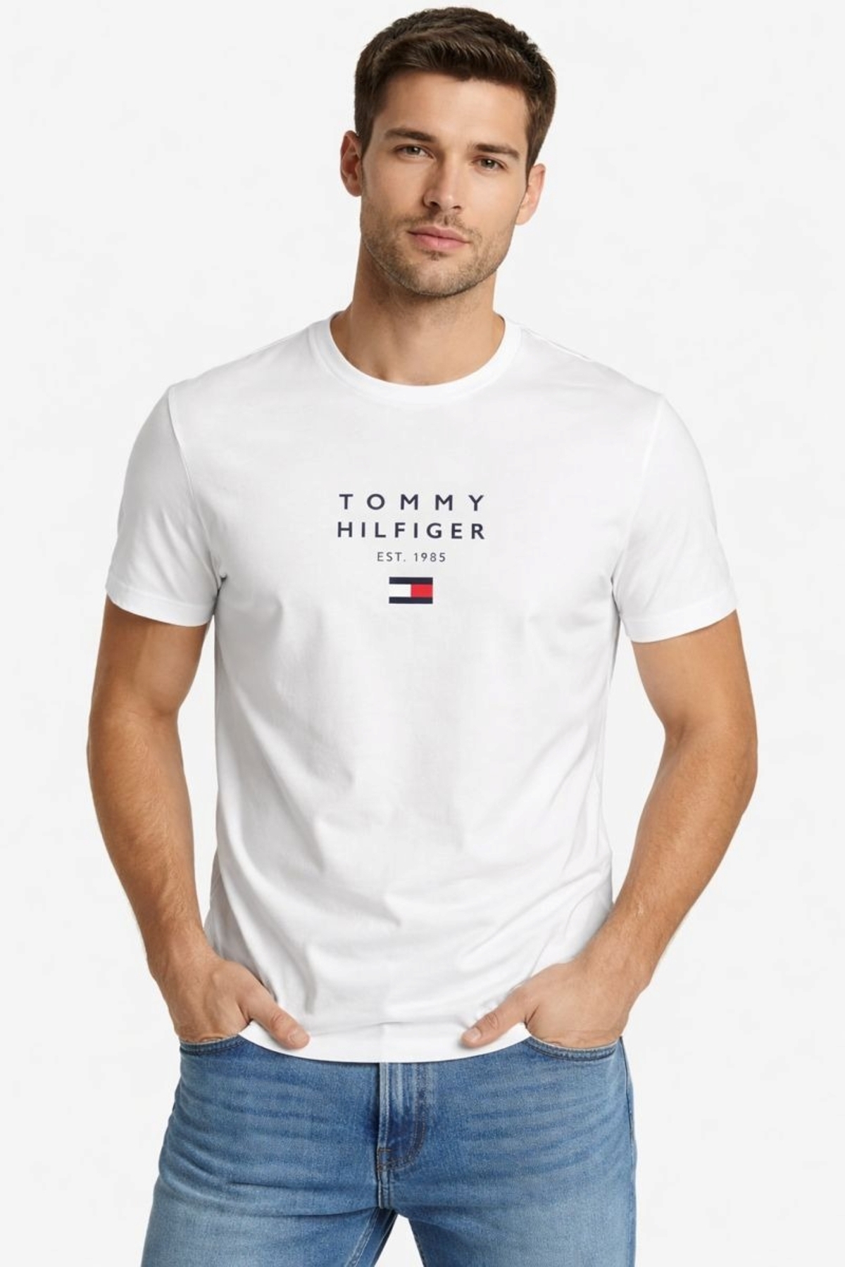 تامی هیلفیگر تی‌شرت نخی طرح Relaxed Fit