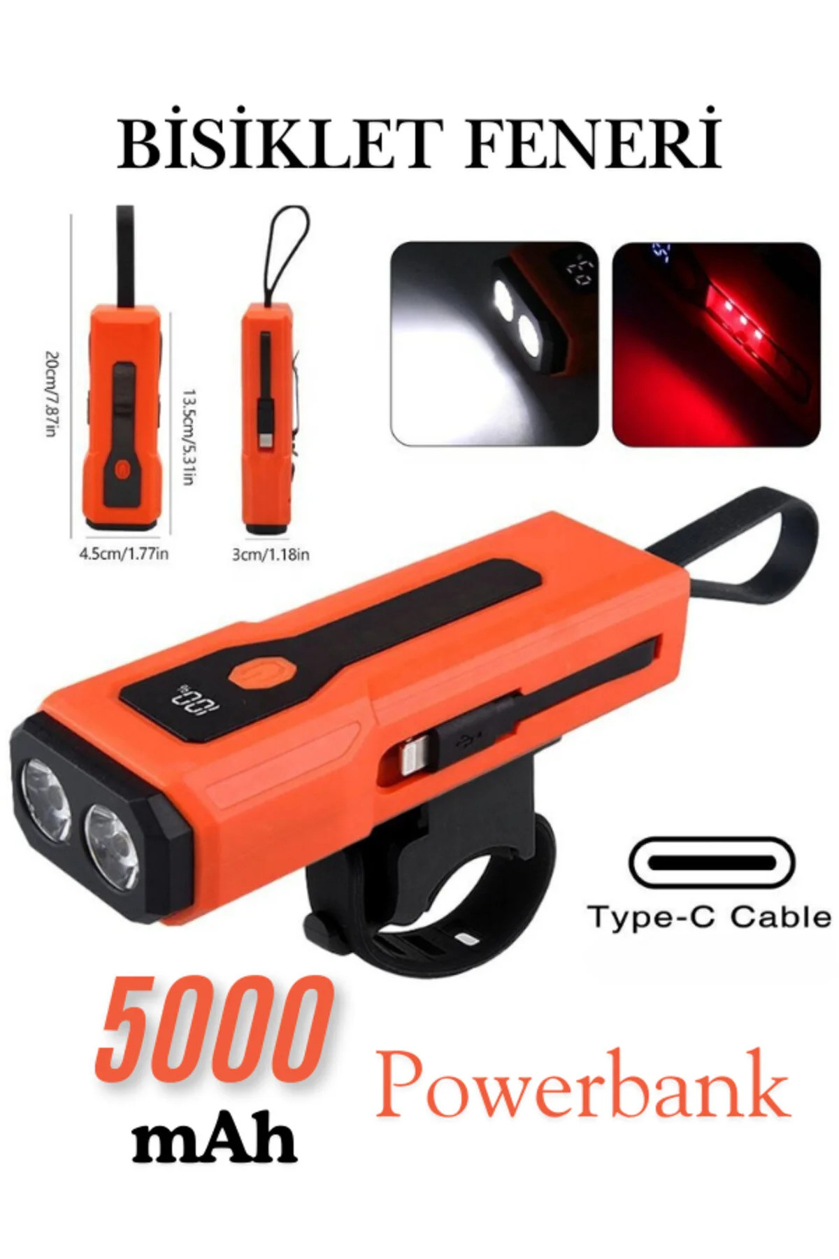 Flashlight For Earthquake Bag -bicycle Headlight-digital Display Powerbank-long Life Battery-camping Lamp