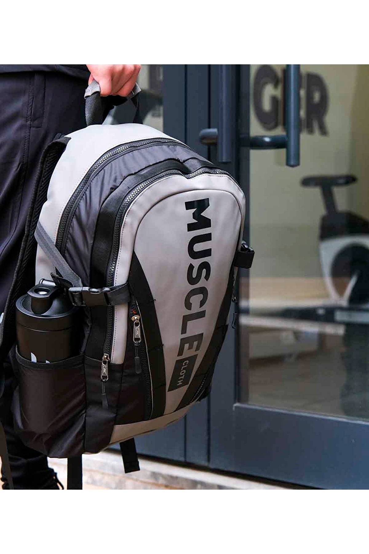MUSCLECLOTH Glory Sırt Çantası Gri Siyah 21 L görsel 5