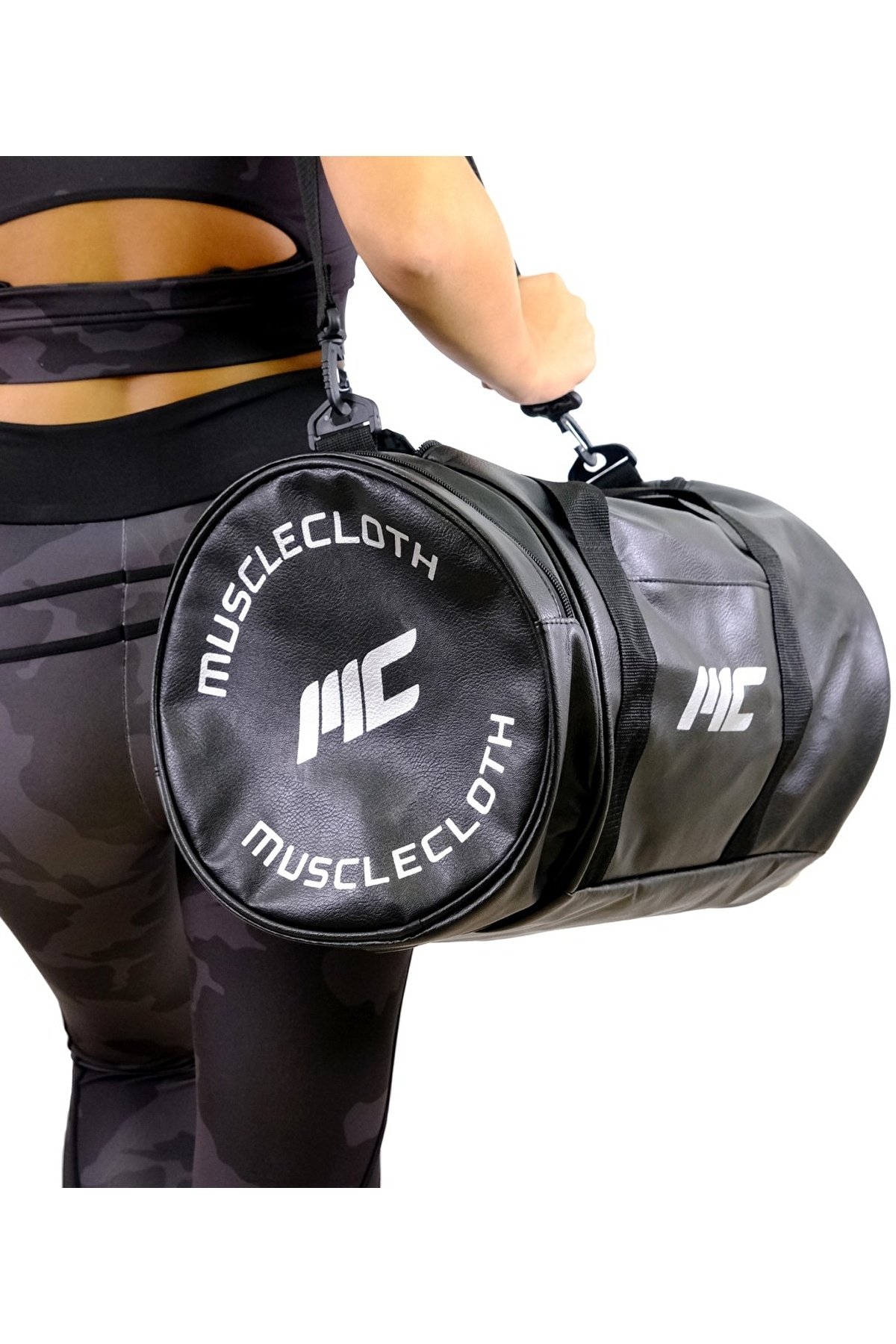MUSCLECLOTH  Deri Silindir Çanta Siyah 24 L - Görsel 4