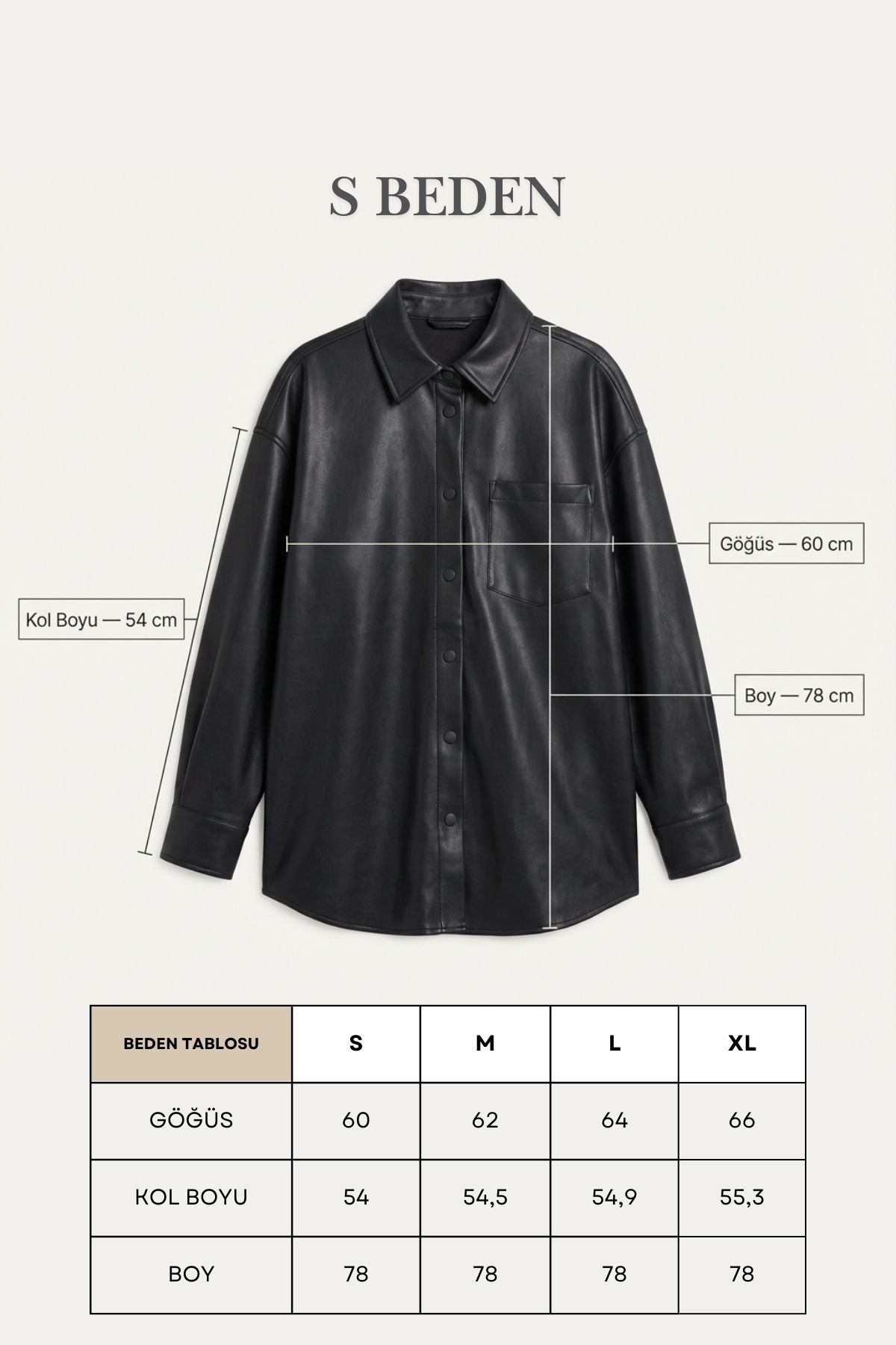 Siyah Oversize Cep Detaylı Deri Gömlek — مشکی GMDR01 — تصویر 9 از 9