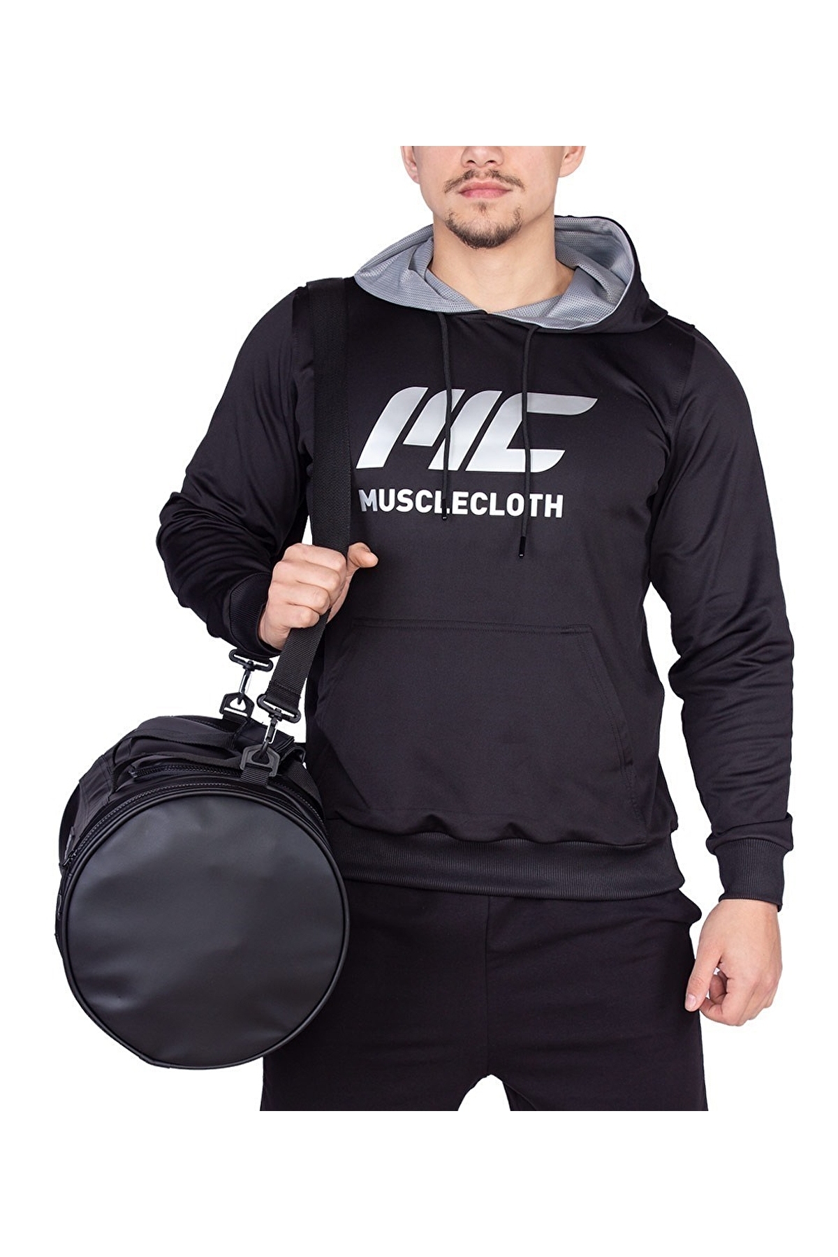 MUSCLECLOTH  Elite Duffel Bag Silindir Spor Çanta Siyah - Görsel 7