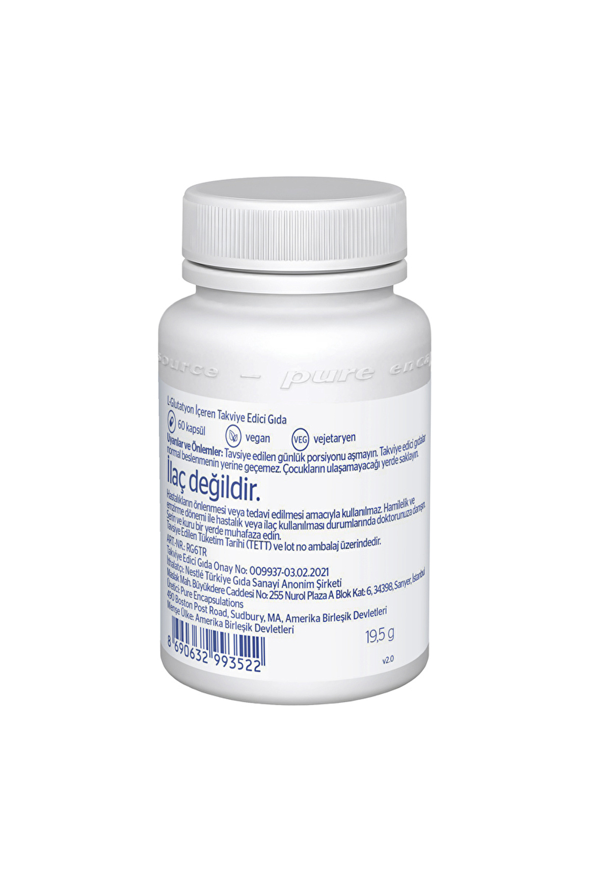 pure encapsulations reduced glutathione 60 Kapsül SugarFreeSale Conditionnement:60 gélules How Often Should You