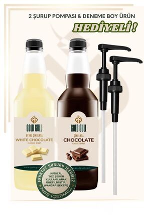 gold gull Beyaz Çikolata & Çikolata Aromalı Kahve & Meyve Şurubu 2 X 700 Ml.
