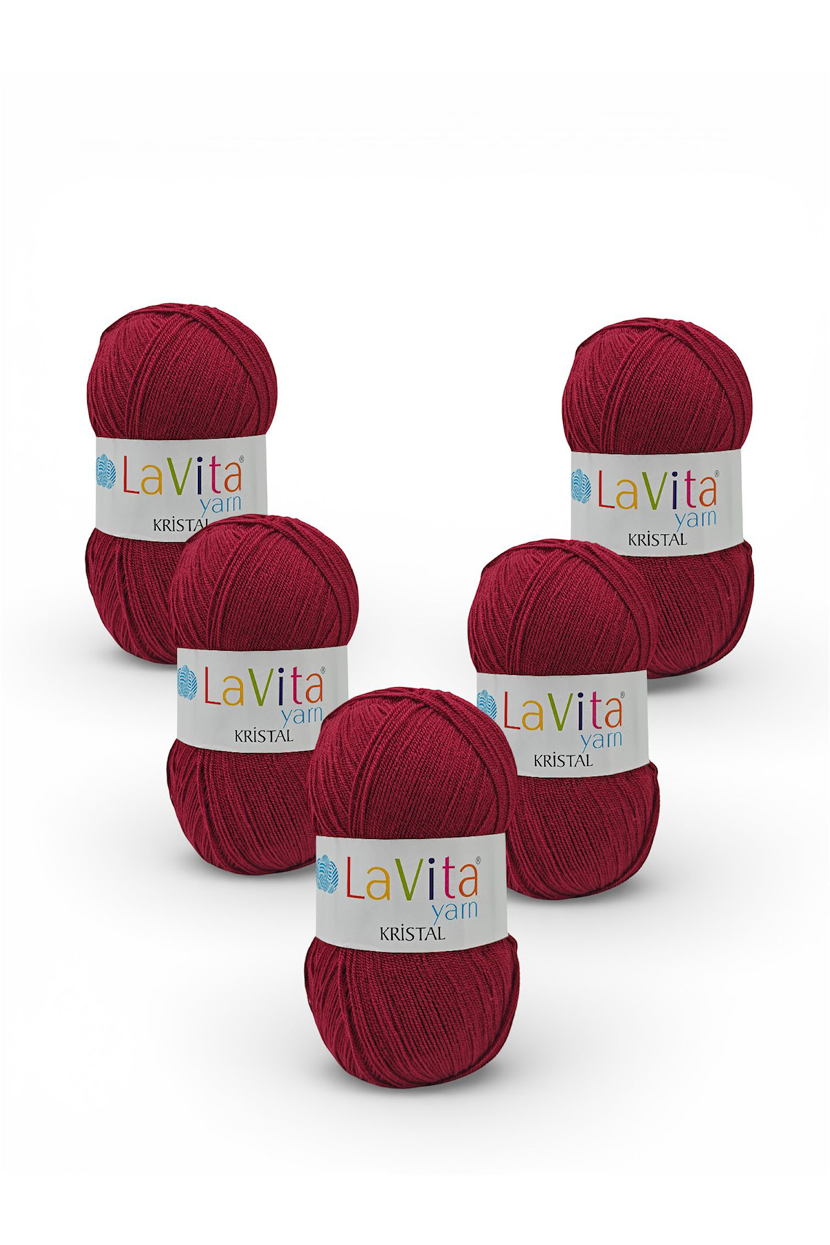 Crystal Hand Knitting Yarn 100% Acrylic 500gr 5 PIECES (9571 BURGUNDY)