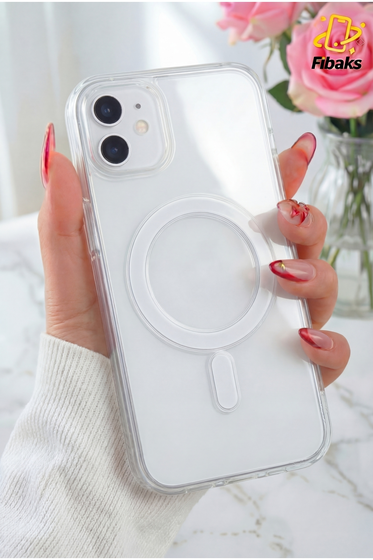 (Gelatinous Inside and Outside) iPhone 11 Case Magsafe Wireless Corner Protection Shock Absorber Clear Hard Silicone