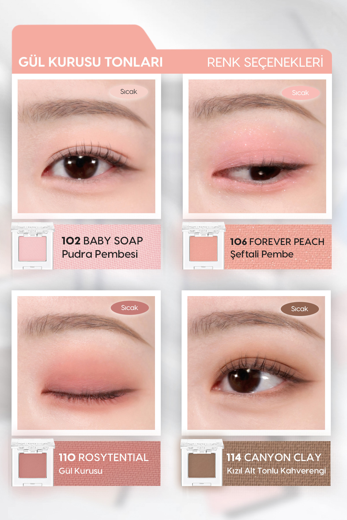 Yumuşak Dokulu, Dökülme Yapmayan Mat Tekli Göz Farı Modern Shadow Matte (105 From Pink) — صورتی 111596 — تصویر 5 از 9