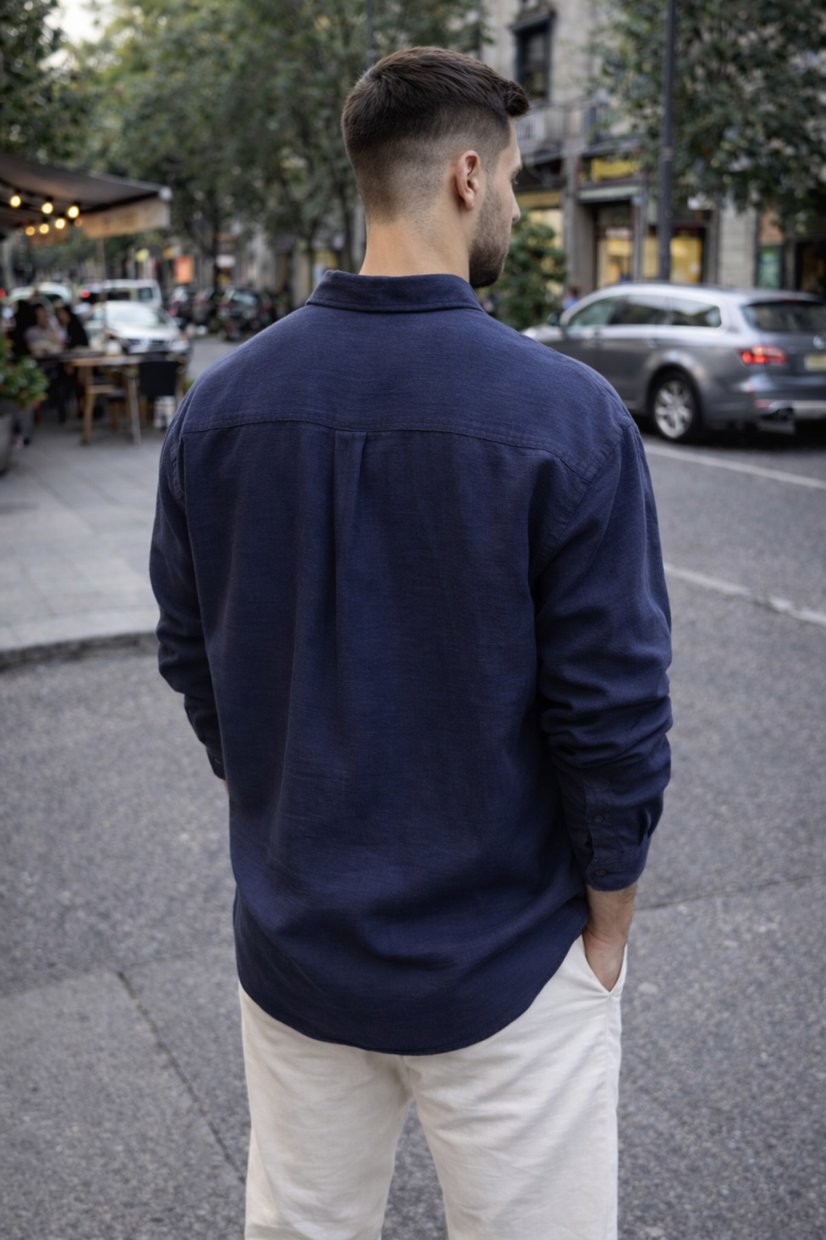 Quafash  Erkek Oversize Keten Görünümlü Gömlek - Görsel 5