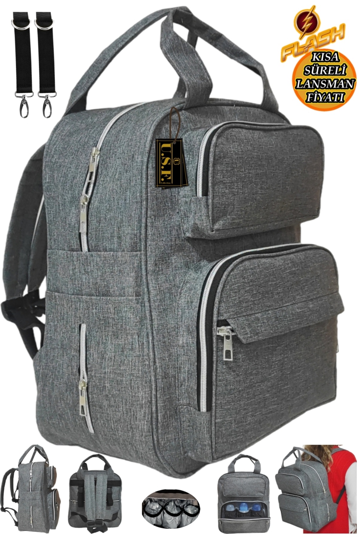 USF Ana Kucağı Puset Portbebe Bebek Taşıma + Anne Bebek Bakım Sırt Çantası fotoğrafı 7 (önizleme)