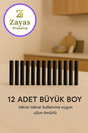 Zayas Shopping 12 Adet- Orta -Boy -Bagy-Poşet-Klipsi-Ambalj-Kapatma Aparatı-P...
