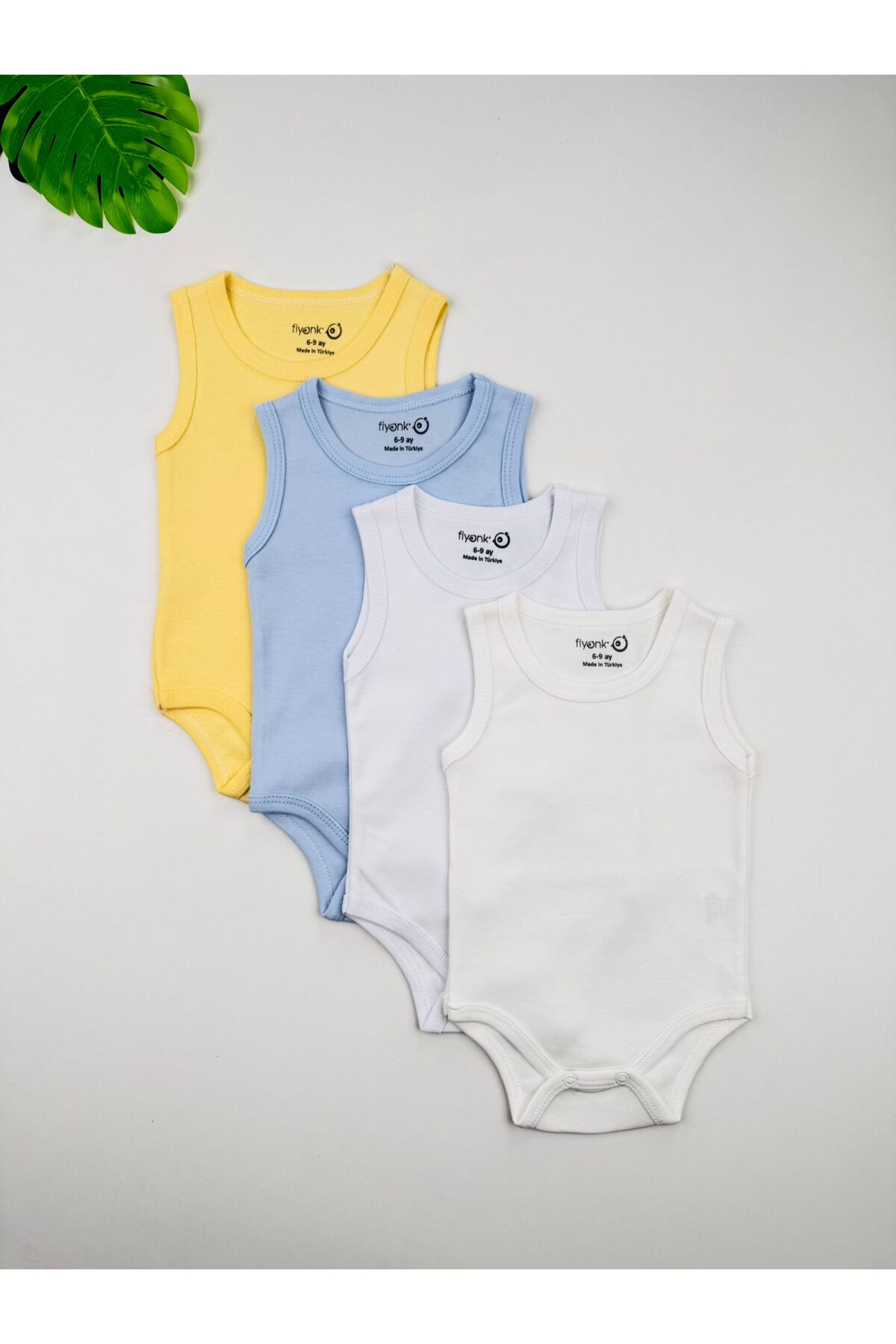 EFU BABY 4'lü %100 Pamuklu Esnek İnterlok Bebek Atlet Body Zıbın fotoğrafı 2 (önizleme)