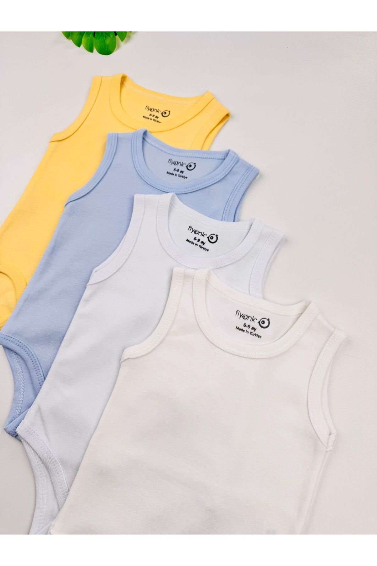 EFU BABY 4'lü %100 Pamuklu Esnek İnterlok Bebek Atlet Body Zıbın fotoğrafı 5 (önizleme)