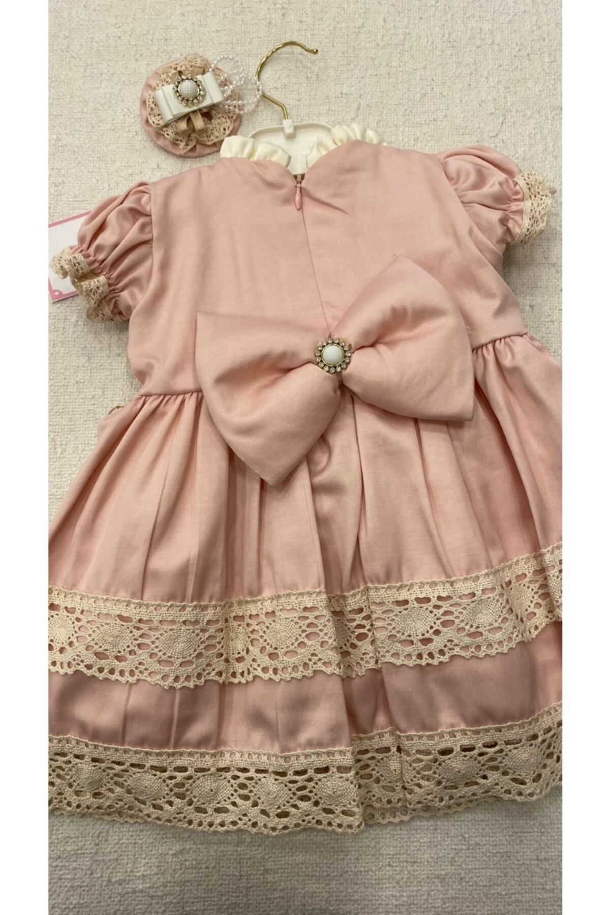 PARK BEBE Kız Bebek Abiye Eski Zaman Elbisesi Toka Aksesuarlı 9-24 Ay fotoğrafı 5 (önizleme)