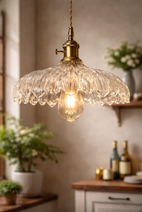 Luna Lighting Roma Model Şeffaf Cam Kristal Klasik Sarkıt Tekli Avize