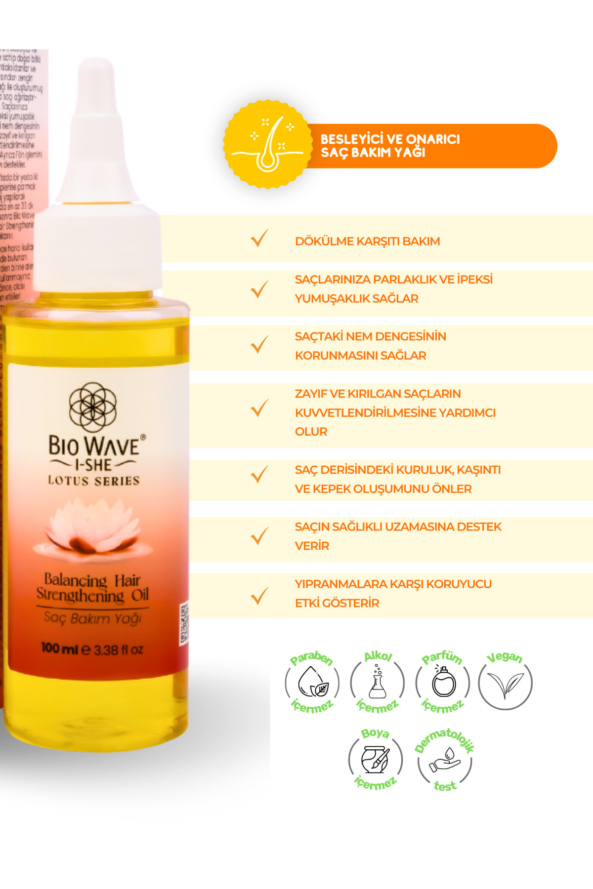 Balancing Hair Strengthening Oil 100 mL Saç Dökülme Karşıtı Besleyici ve Onarıcı Saç Bakım Yağı — 8681933044273 — تصویر 4 از 6