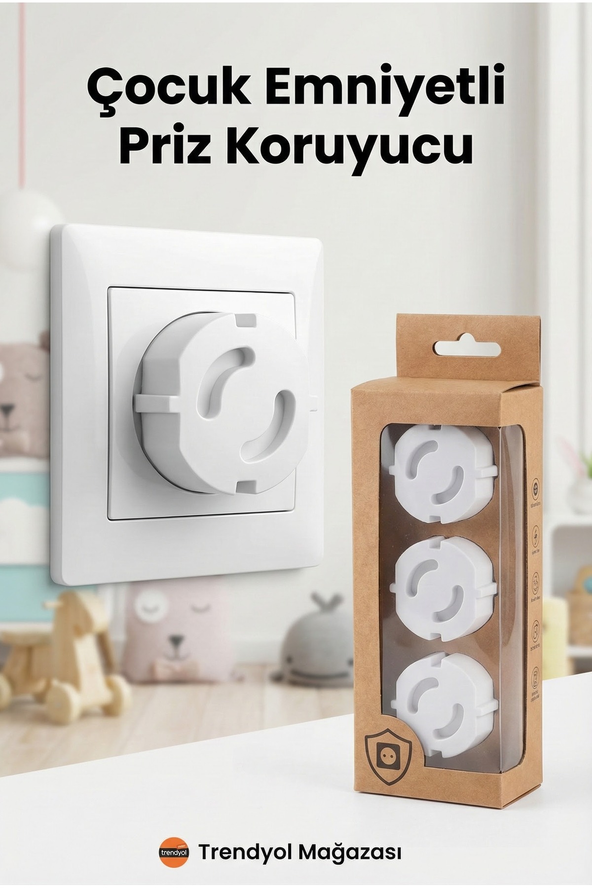 MİMOZA PARK 4 Adet Çocuk Güvenliği Priz Kapatıcı Kilit fotoğrafı 3 (önizleme)