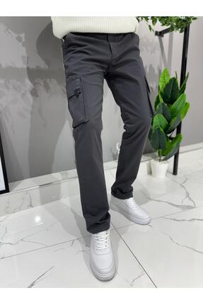 Kine'em Erkek Regular Fit Kargo Cep Keten Pantolon