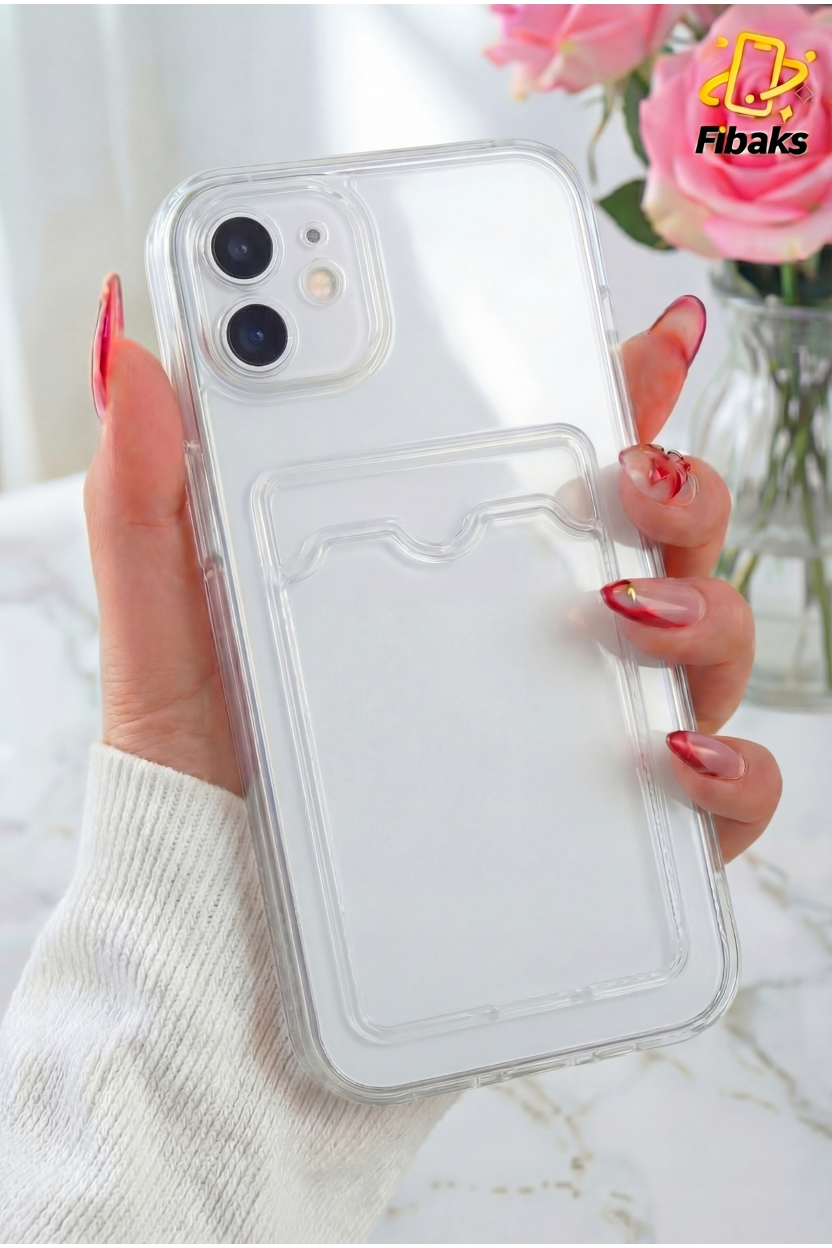 iPhone 12 Case Camera Shock Absorber Cover with Back Card Holder and Corner Protection Wallet