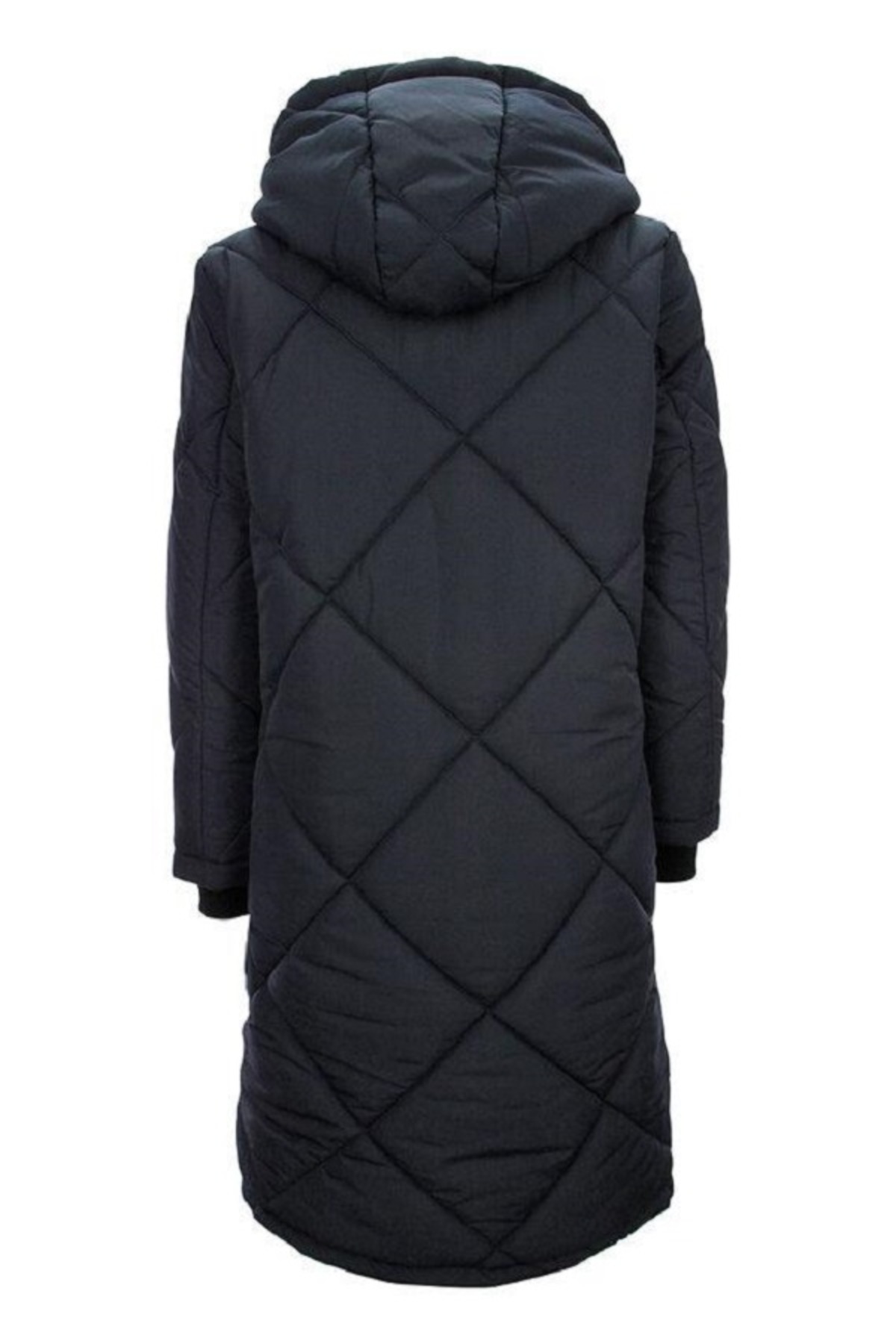 PALMERO  ŞİŞME UZUN KAPİTONE MONT ŞERİTLİ / BAKLAVA DESEN - Görsel 5