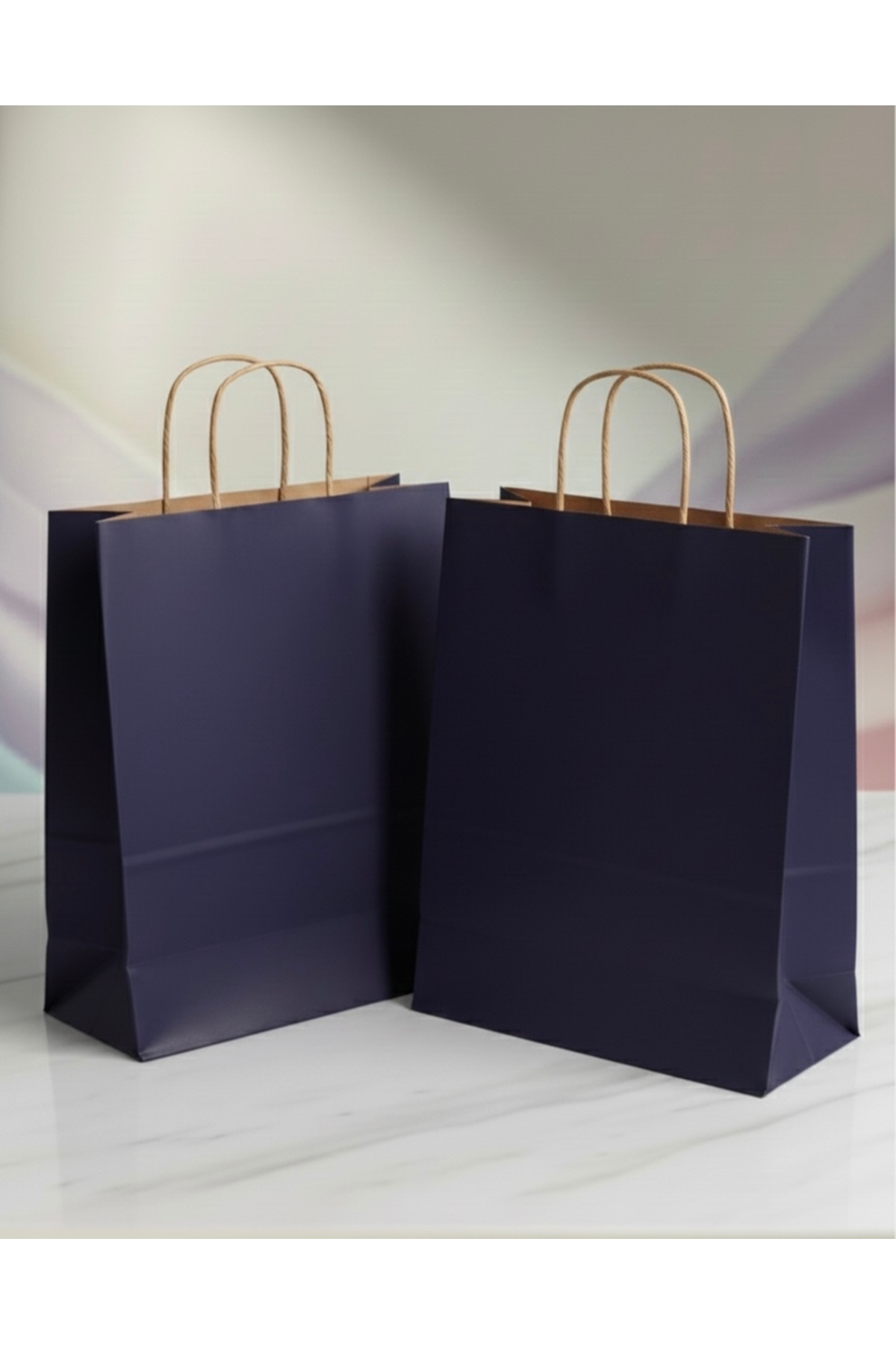 aybaş kağıtçılık 1.Kalite 25x31 Cm Büyük Boy (10 Adet) Lacivert Renkli Kraft Kağıt Çanta,Hediye Paketi, Hediye Poşeti fotoğrafı 3 (önizleme)