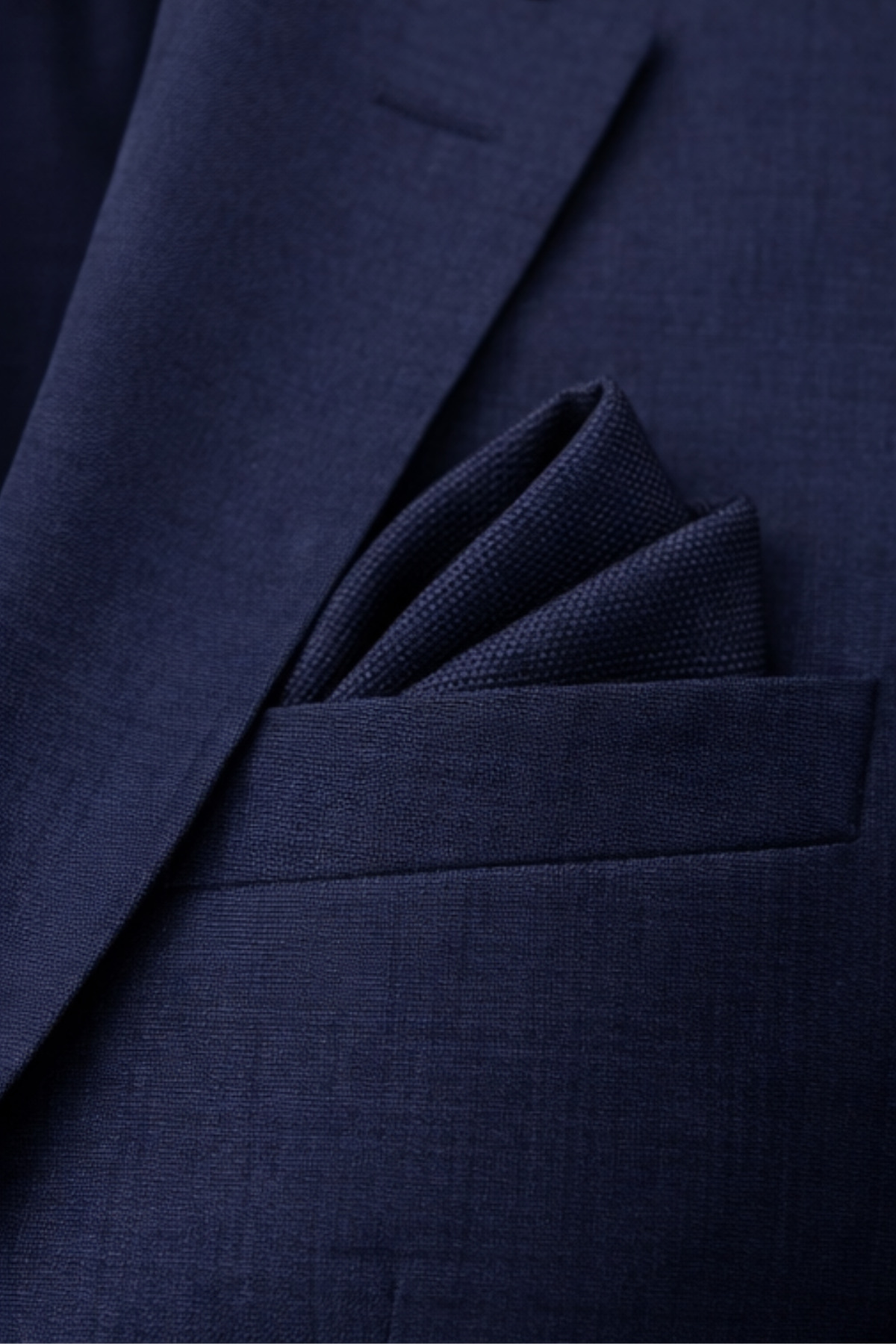 Gambocci  Erkek Lacivert Armürlü Mendilli Kravat - Görsel 3