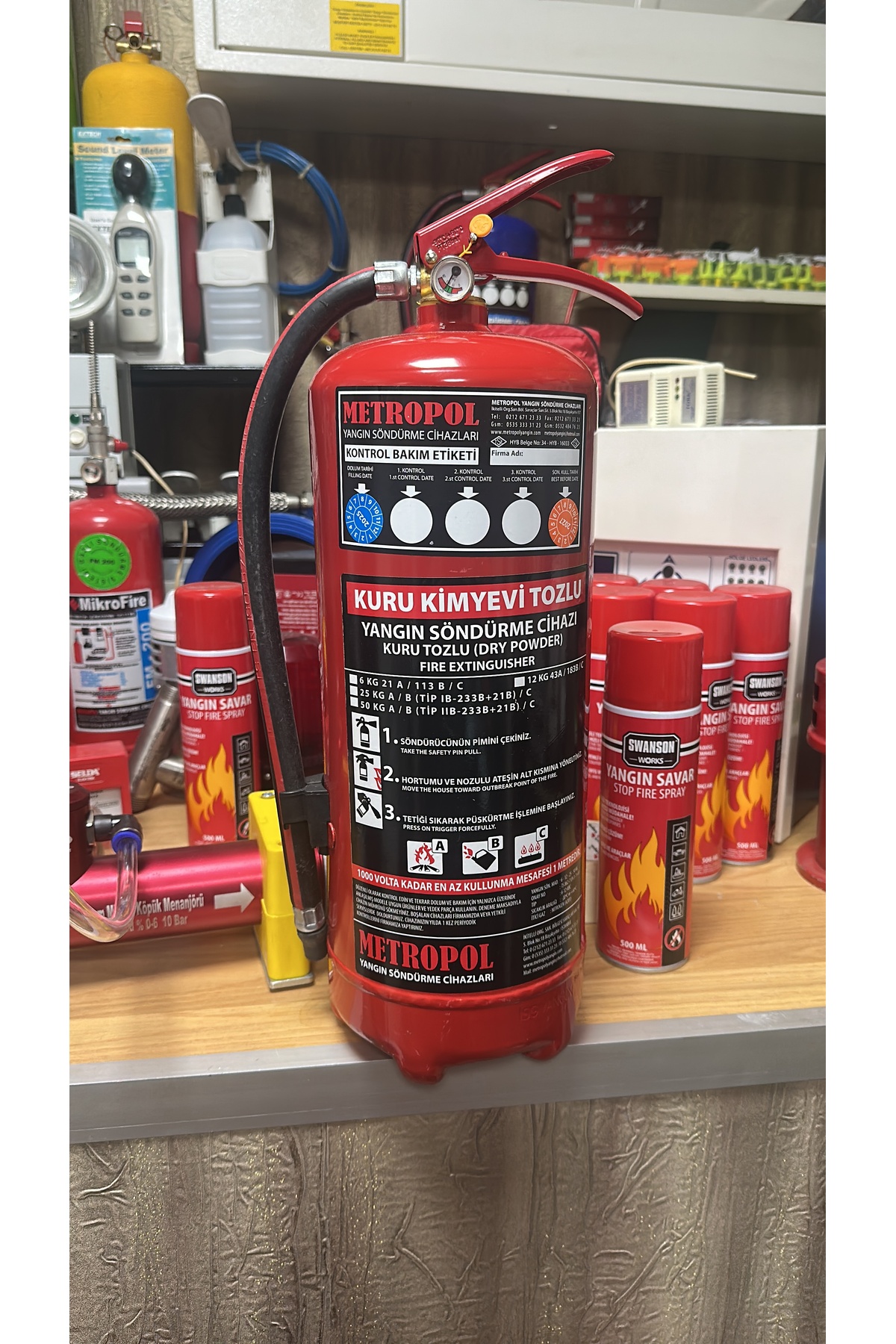 Genel Markalar 6 Kğ Yangın Tüpü Abc Kuru Kimyevi Tozlu dolap