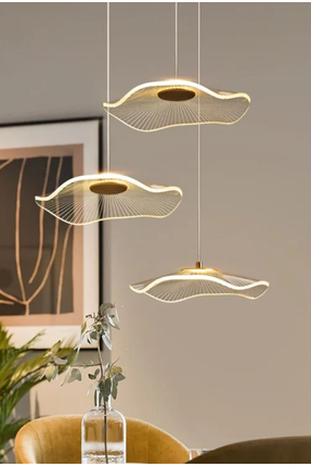 Fico Home Luxury Exclusive Üçlü Yuvarlak Sarkıt Led Avize Jellyfish Gold Sarı...