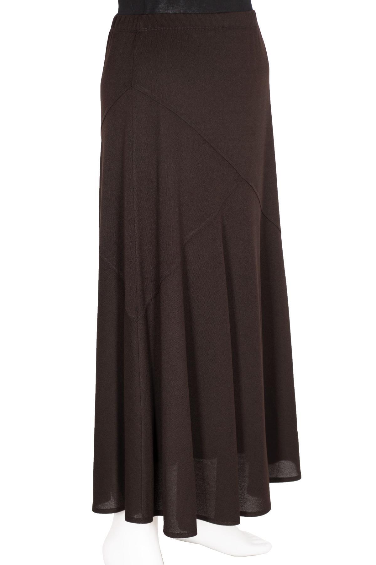 HESNA  Kadın Rana Çapraz Krep Astarlı Lastikli Kahverengi Etek - Görsel 2