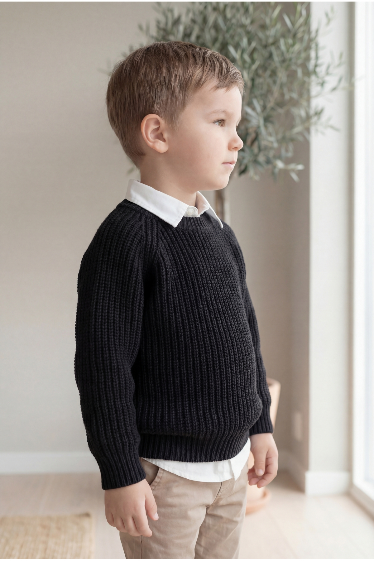 Babily Bebek Çocuk Dikişsiz Premium Triko Kazak Esnek Unisex Yumuşak Kalın fotoğrafı 2 (önizleme)