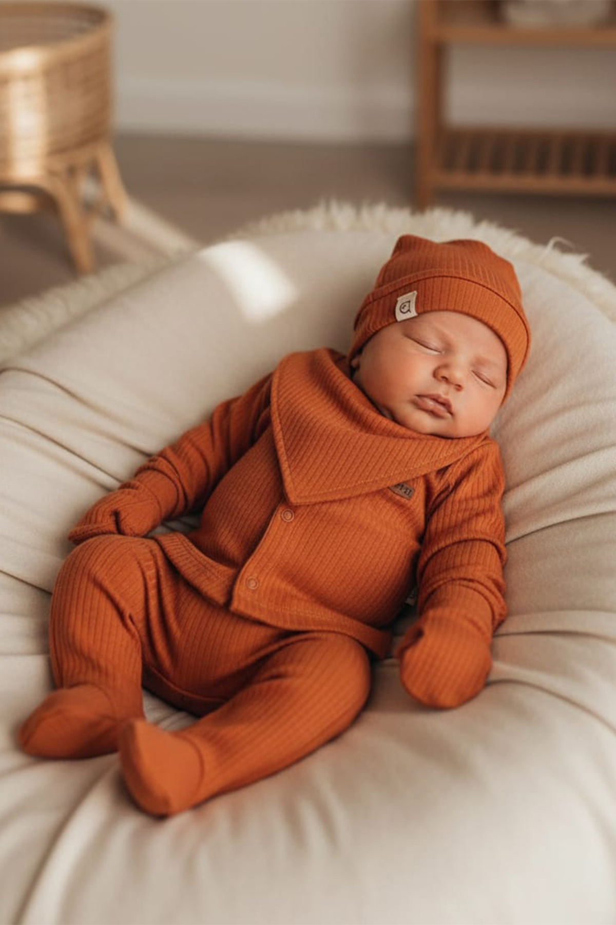 MAHFEL Sıcak Kiremit Tonu 5'li Yenidoğan Bebek Hastane Çıkış Seti fotoğrafı 2 (önizleme)