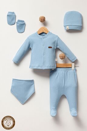 MAHFEL Okyanus Mavisi Sakin Bebek Hastane Çıkış Seti