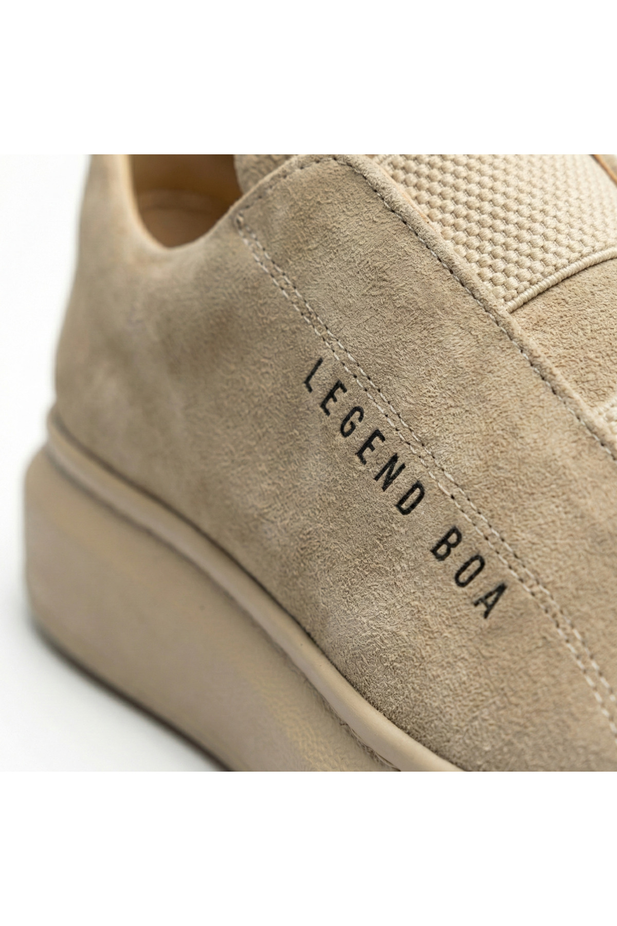 BESKAR  BA0307 Kalın Taban Süet Çift Bant Bej Erkek Günlük Ayakkabı – Ortopedik Ve Şık - Görsel 7