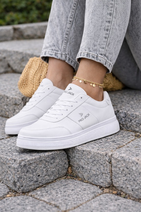 Projack Beyaz Günlük Spor Ayakkabı Kadın Erkek Unisex Sneaker
