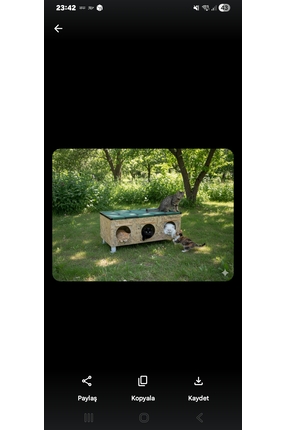 Dabanlıoğlu Mobilya Kedi evi kulübesi kurulu gönderim ayak hariç 32x36x90 kum...