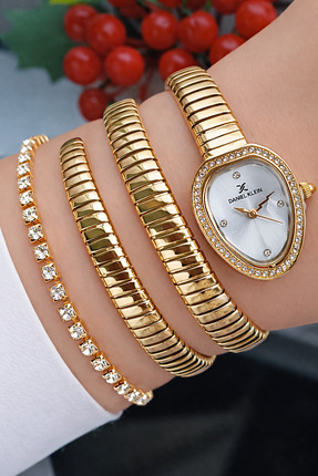 Daniel Klein Orjinal 2 Yıl Garantili Yılan Modeli Çelik Kordonlu Kadın Kol Sa...