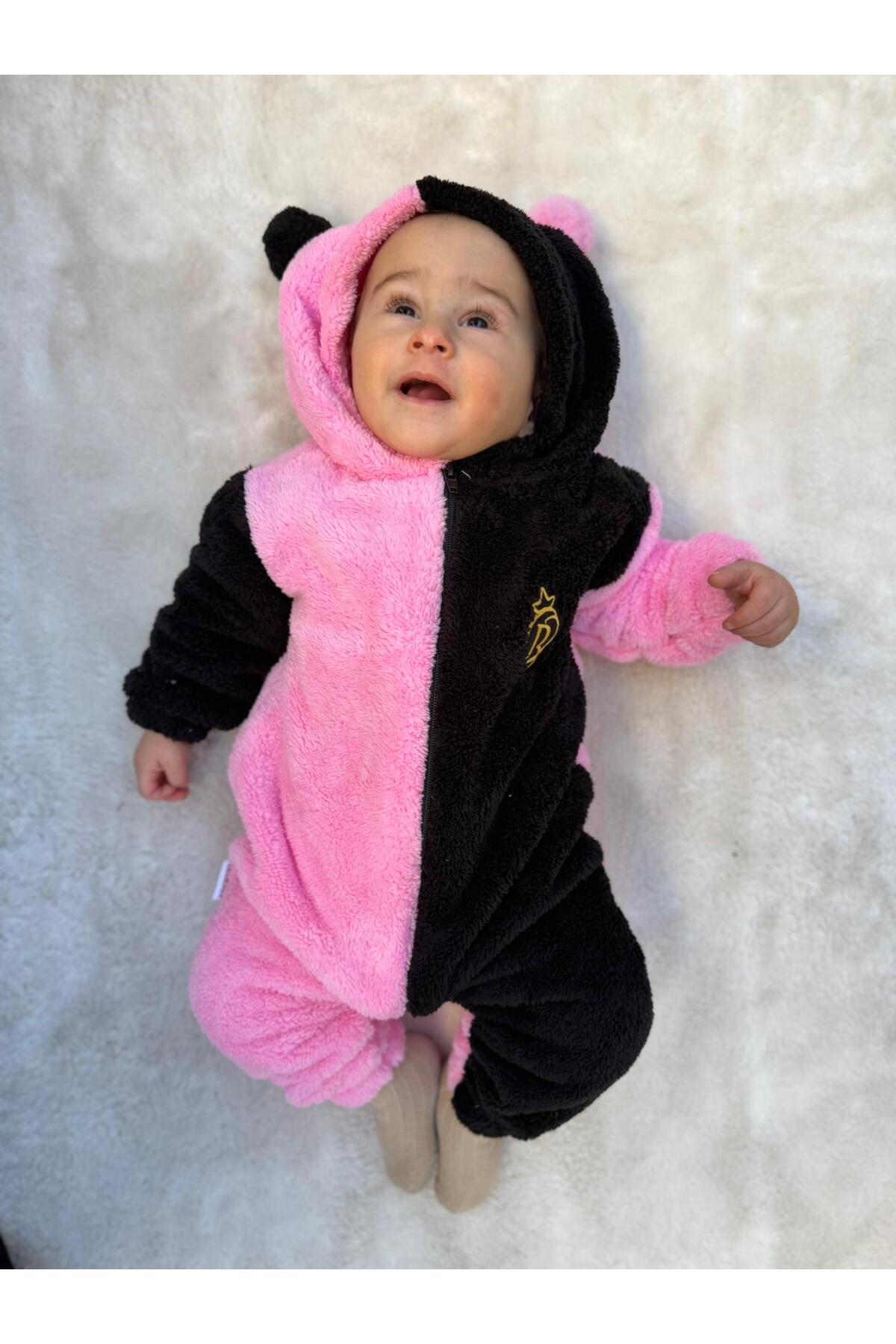 Minizade Welsoft Peluş Fermuarlı Kışlık Ponponlu Palyaço Kız Bebek Uyku Tulumu fotoğrafı 3 (önizleme)