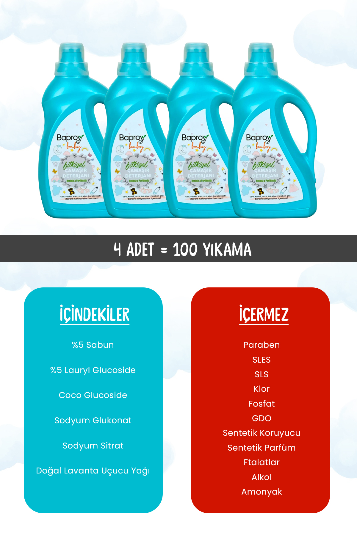 Baproy Bebekler Için Bitkisel Çamaşır Deterjanı Toplam 4 Litre %30 Güçlendirilmiş Formül fotoğrafı 2 (önizleme)